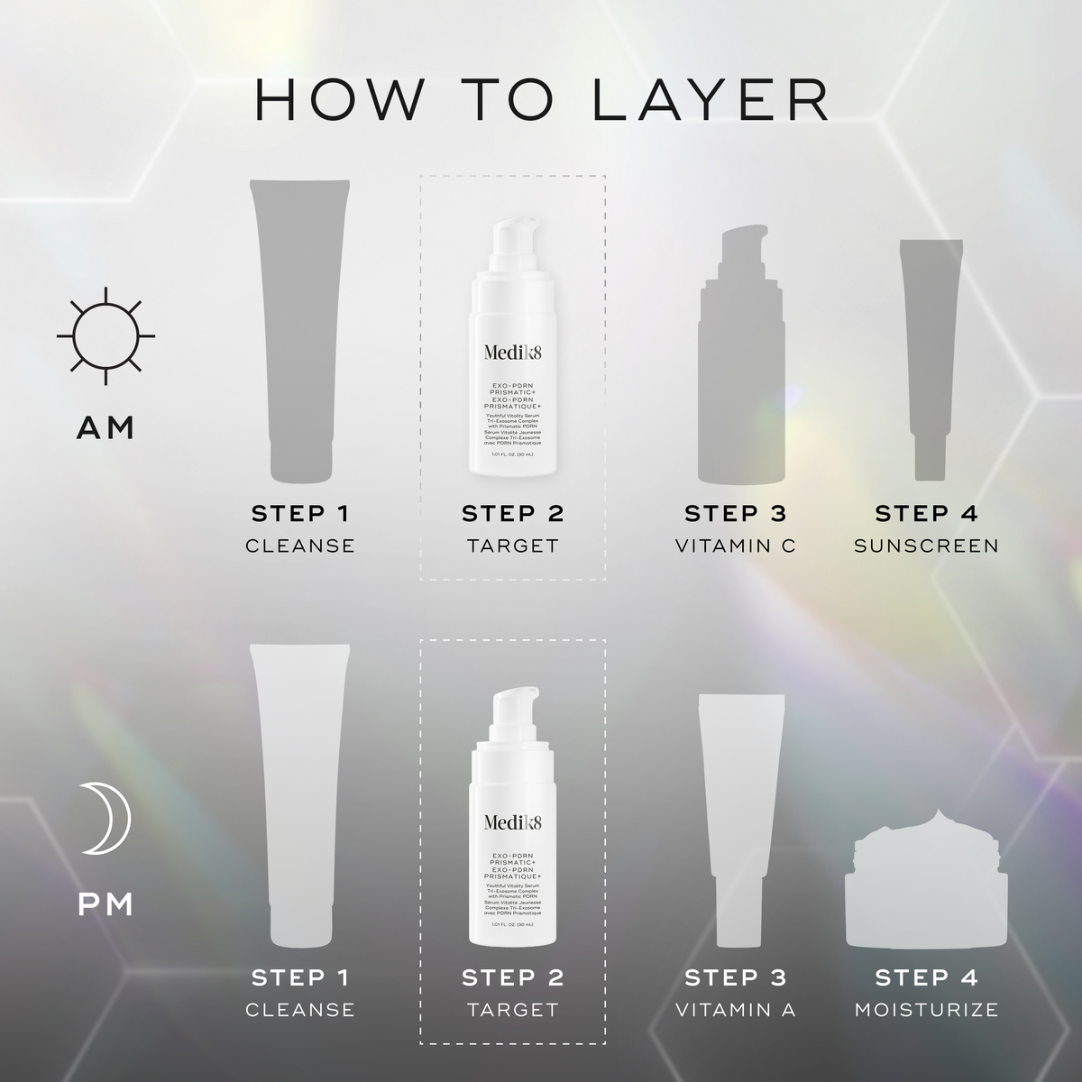 How to layer Exo-PDRN Prismatic+ morning and evening