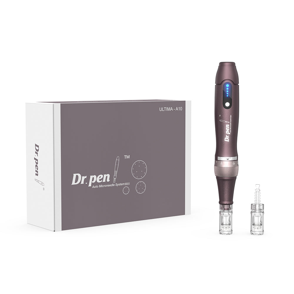 Dr. Pen A10 microneedling pen with its box and cartridge