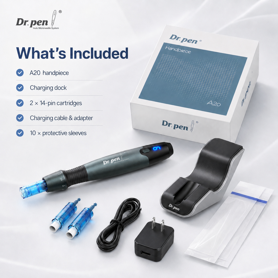 Genuine Dr Pen A20 device and cartridge detail