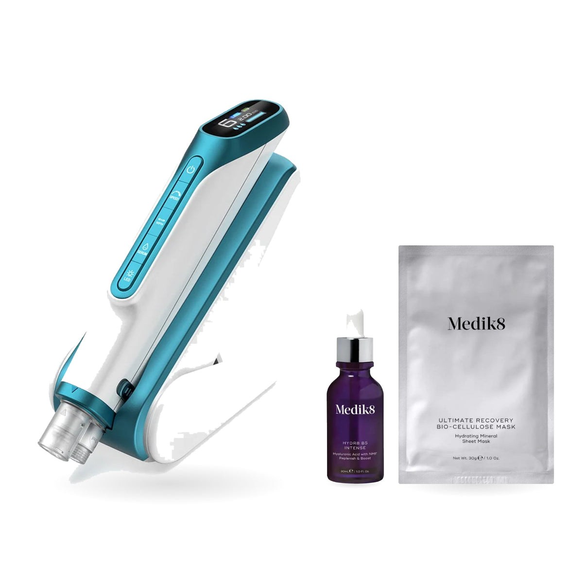 Hydra Pen H6 with Medik8 Hydr8 B5 Intense and Ultimate Recovery Bio-Cellulose Mask